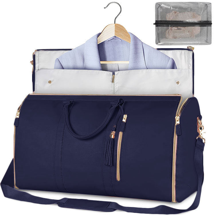 Bolsa de viaje TravelMaker en azul marino con cremalleras doradas
