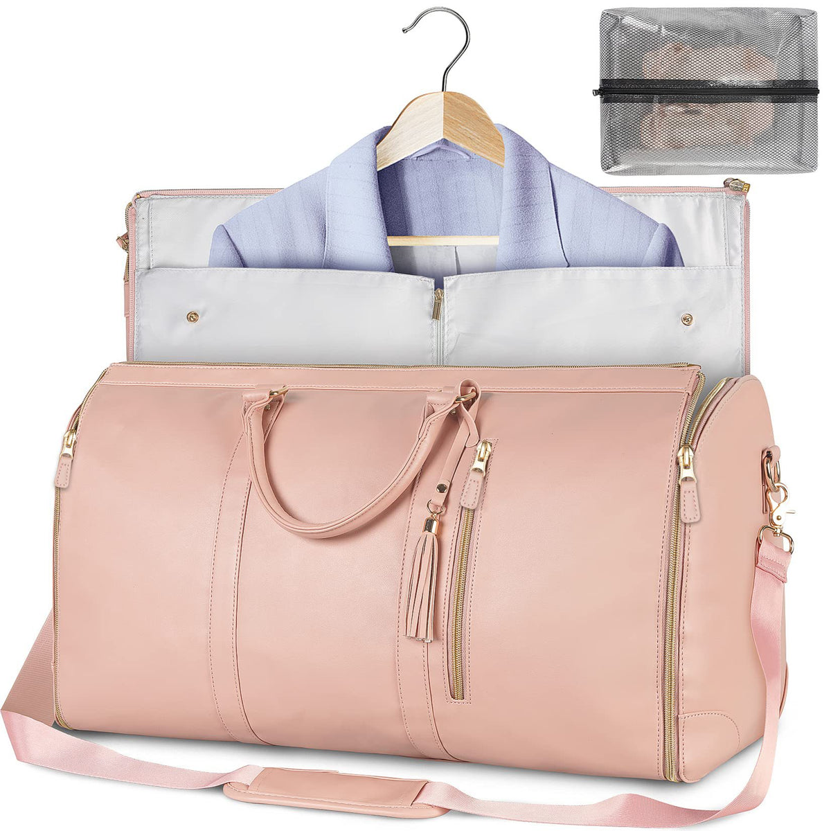 Bolsa de viaje TravelMaker en rosa, portatrajes plegable para bodas y escapadas